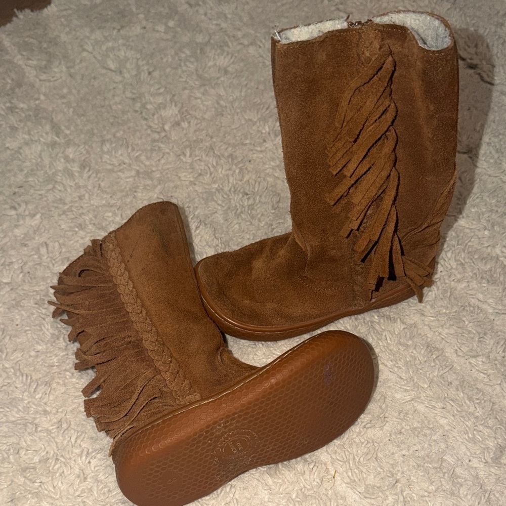 Livie & Luca Brown Fringe Kids Boots
